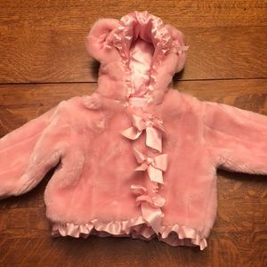Mud Pie Baby Girls Faux Fur Coat